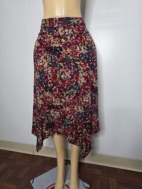Djt High-Low Printed Midi Skirt in Multicolor Size US/XL